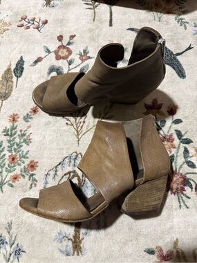 Officine creative leather open toe ankle boot sandals cut out detail size 38